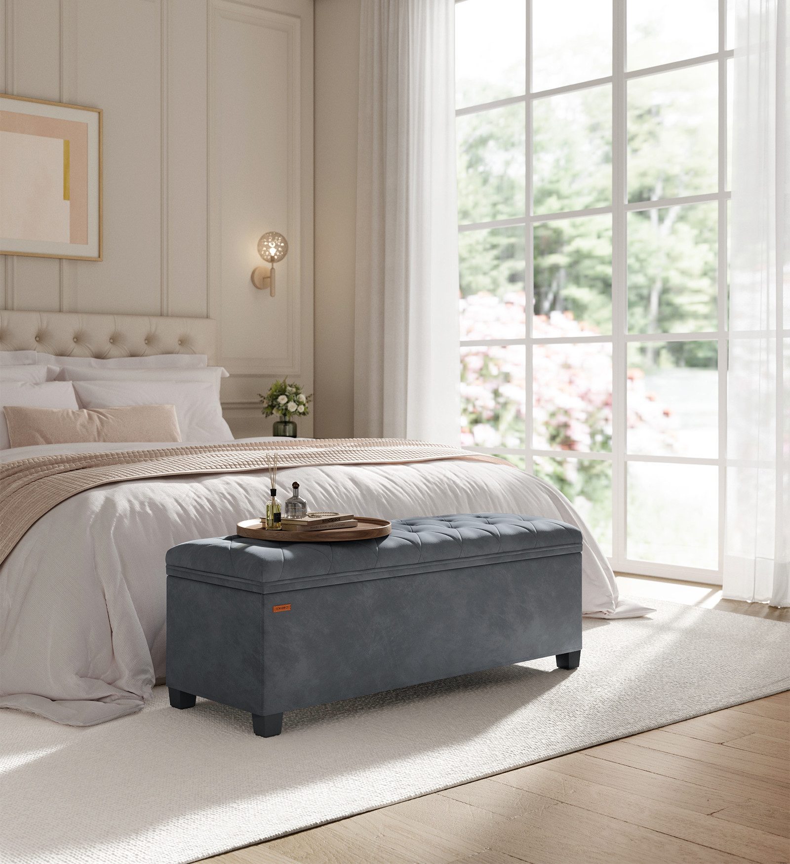 SONGMICS Sitzbank, Sitzhocker mit Stauraum, Sitzbank mit Beinen, Fußbank günstig online kaufen