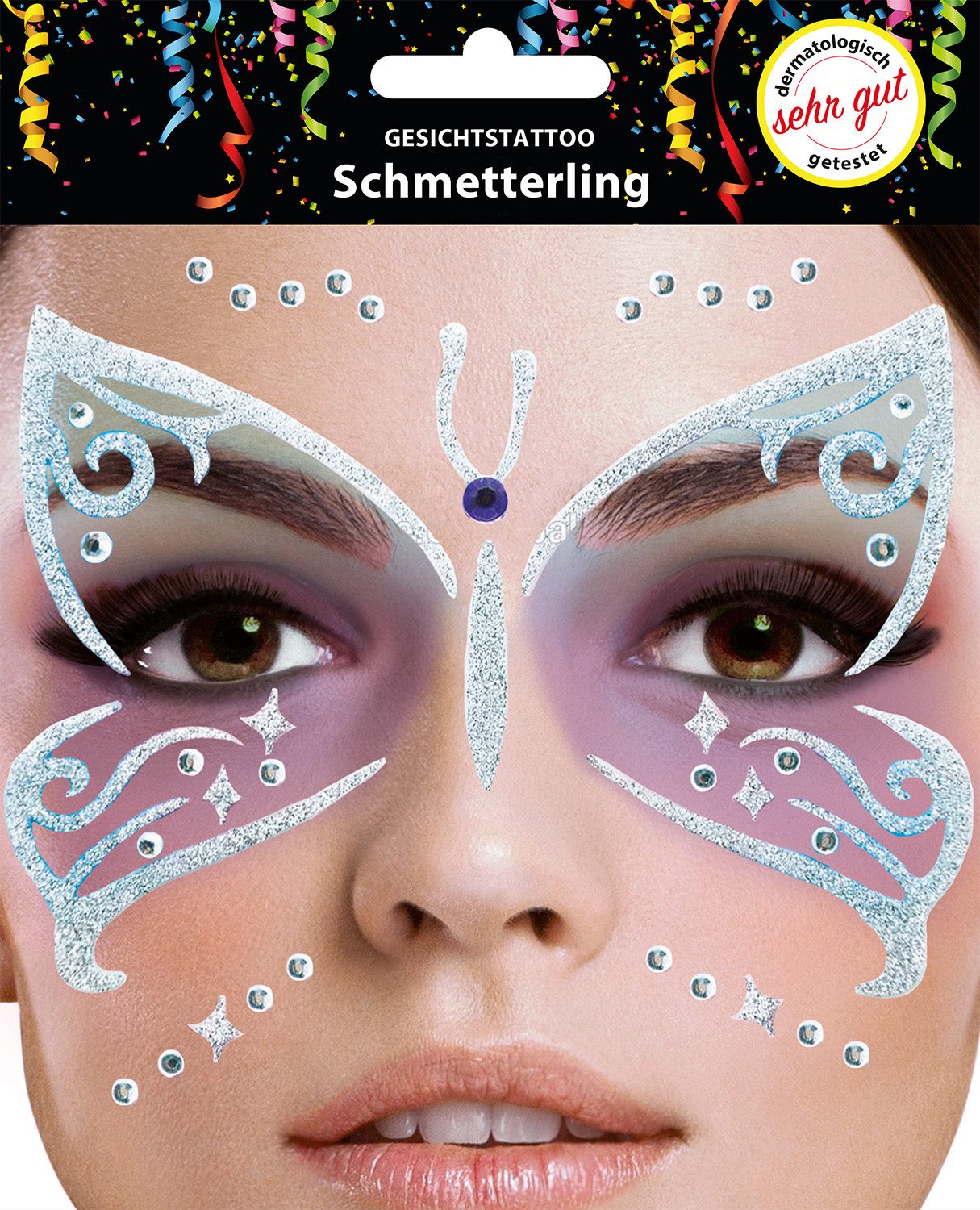 Bock-op-Kölle Schmuck-Tattoo Bock op Kölle Gesichtstattoo - Temporäres Glitter Face Tattoo
