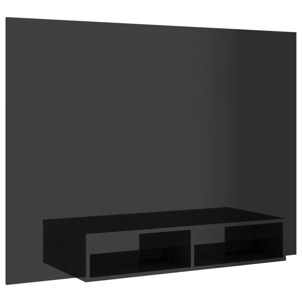 Hochglanz-Schwarz TV-Wand in möbelando cm), 135x23,5x90 3008161, (LxBxH: