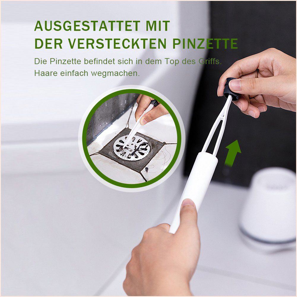 SONNI WC-Garnitur SONNI Toilettenbürste Silikon Bürste und Halter Klobürsten Set, Lüftungsschlitze Wandmontage & Boden schnell trocknendem Haltersatz – Bild 4 von 5
