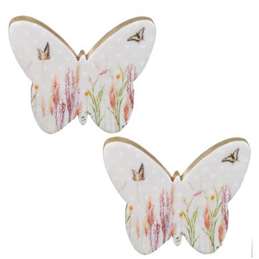 Creativ home Dekofigur Schmetterling (2 St), mit floralem Dekor