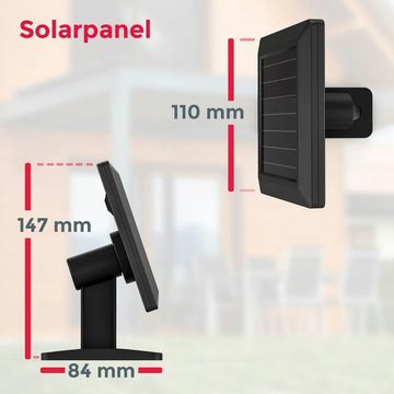 B.K.Licht Gartenstrahler LED Außen-Wandstrahler 15x14cm Solar-Panel IP44 0,6W schwarz - BKL1213, LED fest integriert, Kaltweiß, 6500K Solarlampe Außenleuchte Bewegungsmelder Dämmerungssensor Fassade