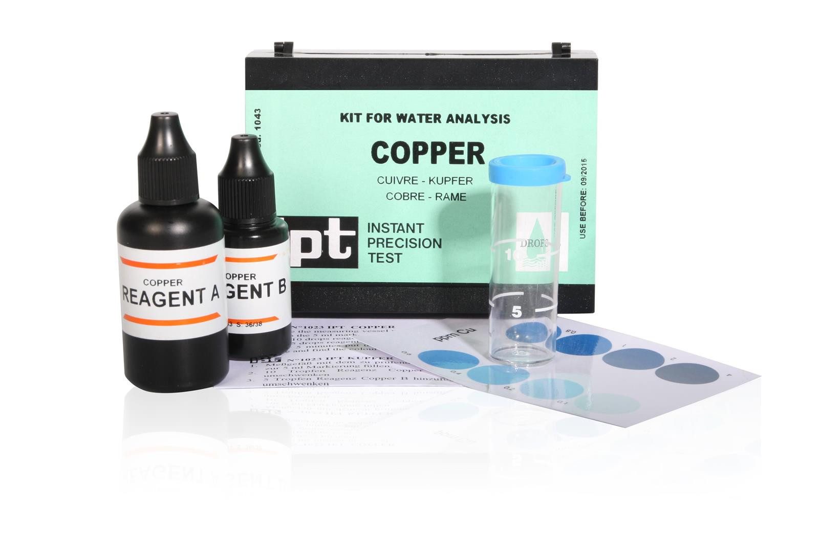 Aquintos Wasseraufbereitung Trinkwassertest Wassertest Kupfer CU Kupfertest, Test-Kit