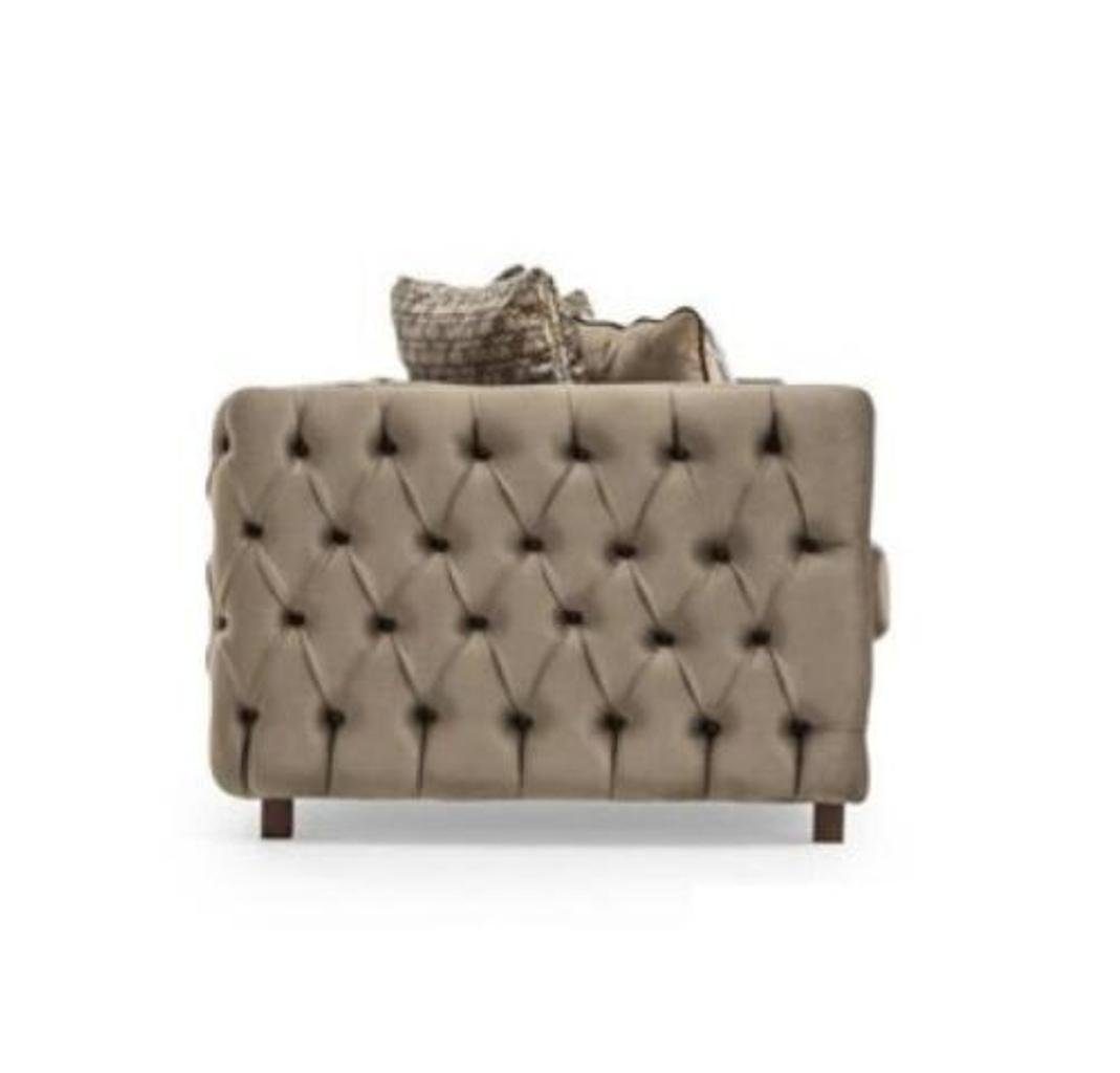 JVmoebel 4-Sitzer Chesterfield Sofa 4 Textil Design Sofas Blau Sitz Wohnzimmer Modern