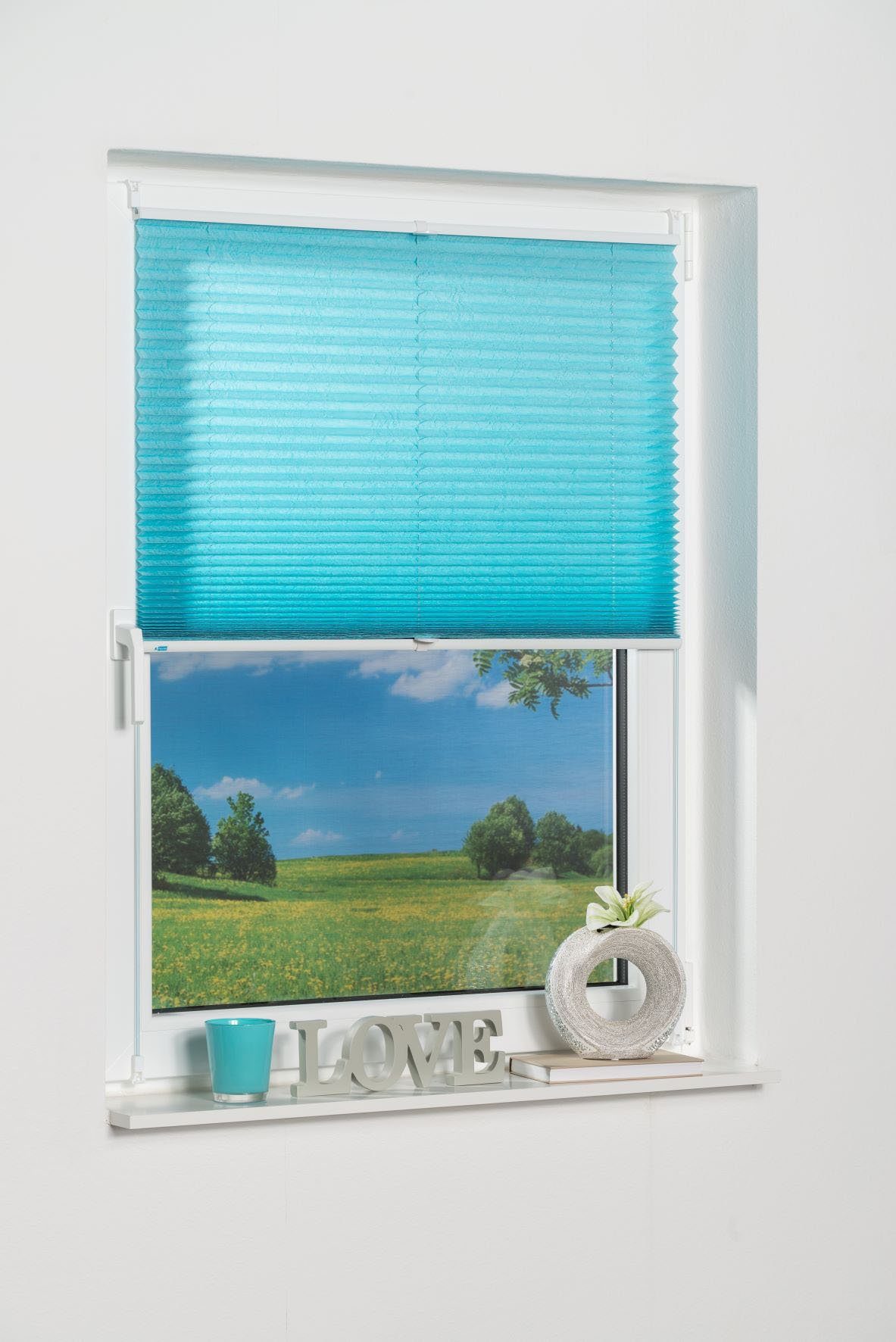 K-HOME Plissee Klemmfix Pisa, Lichtschutz, ohne Bohren, verspannt, Klemmfix, Crushed-Optik