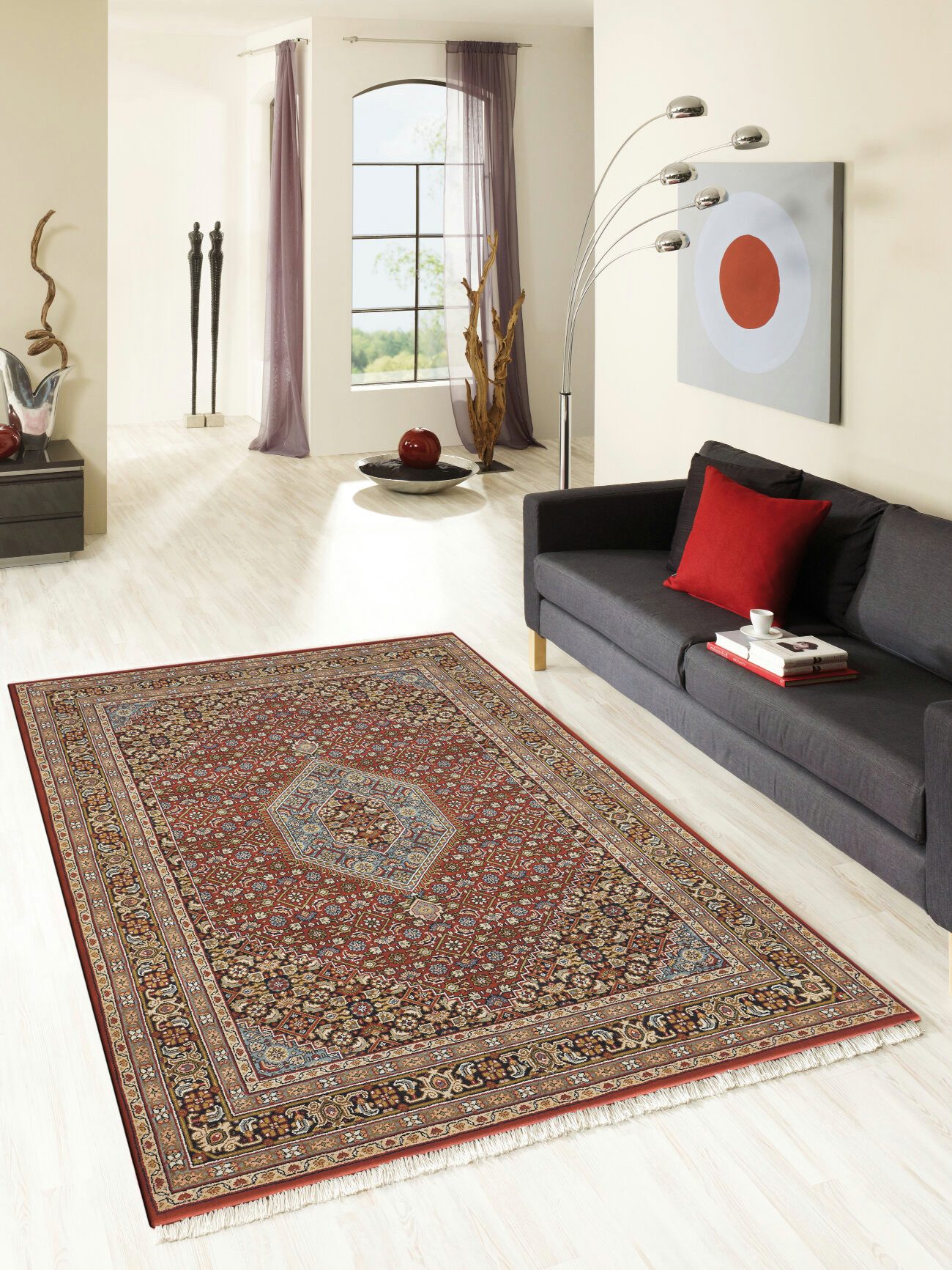 Rug Studios Teppich Bidjar Teppich, Handgeknüpft, Rechteckig, Höhe: 15 mm, Handgeknüpft, 60 x 180 cm, Rot