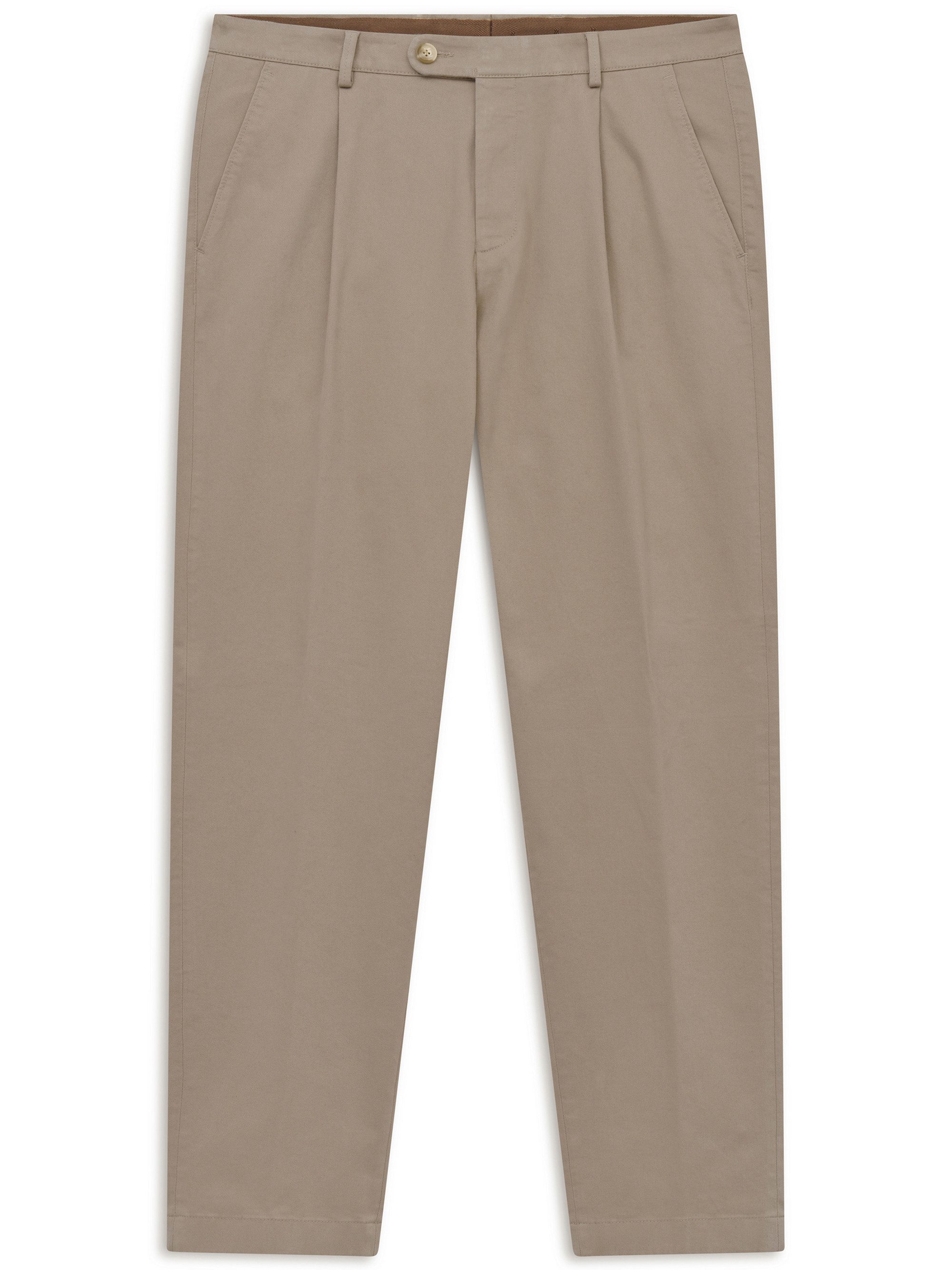 bugatti Bundfaltenhose Tapered Fit Tapered Fit Baumwoll-Stretch