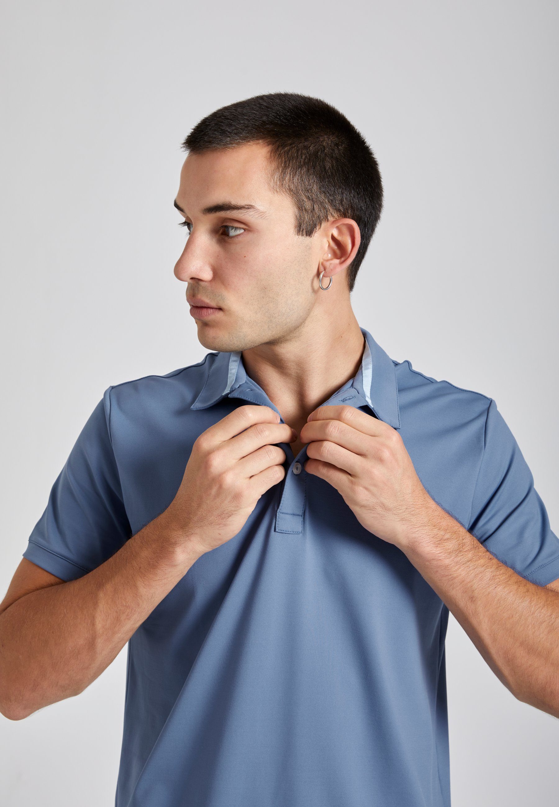 SPORTKIND Funktionsshirt Golf Polo Shirt Jungen & grau Kurzarm Herren blau