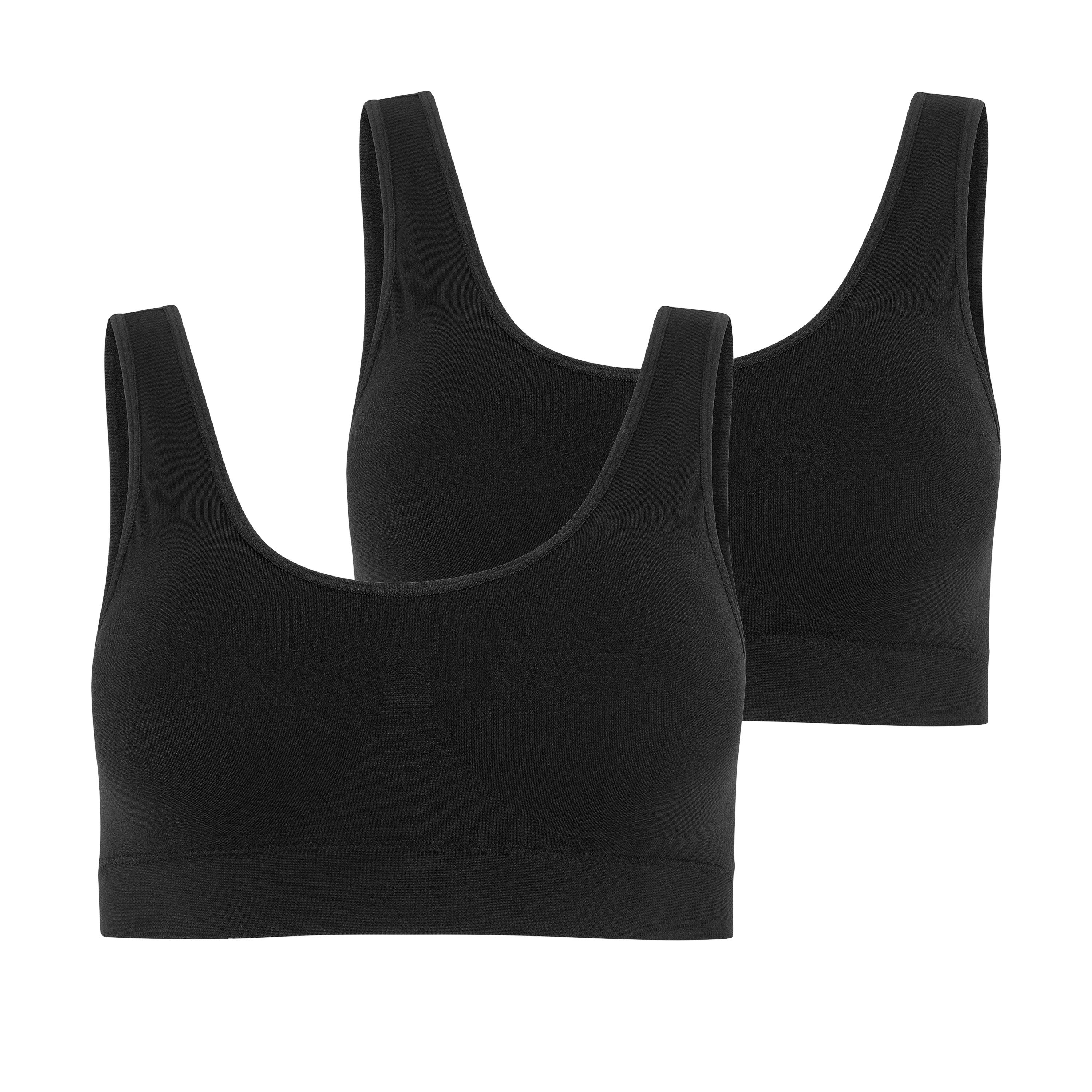 Jockey Bralette Seamfree Stretch (2er Pack) Rundhals, breite Träger, ohne Seitennähte