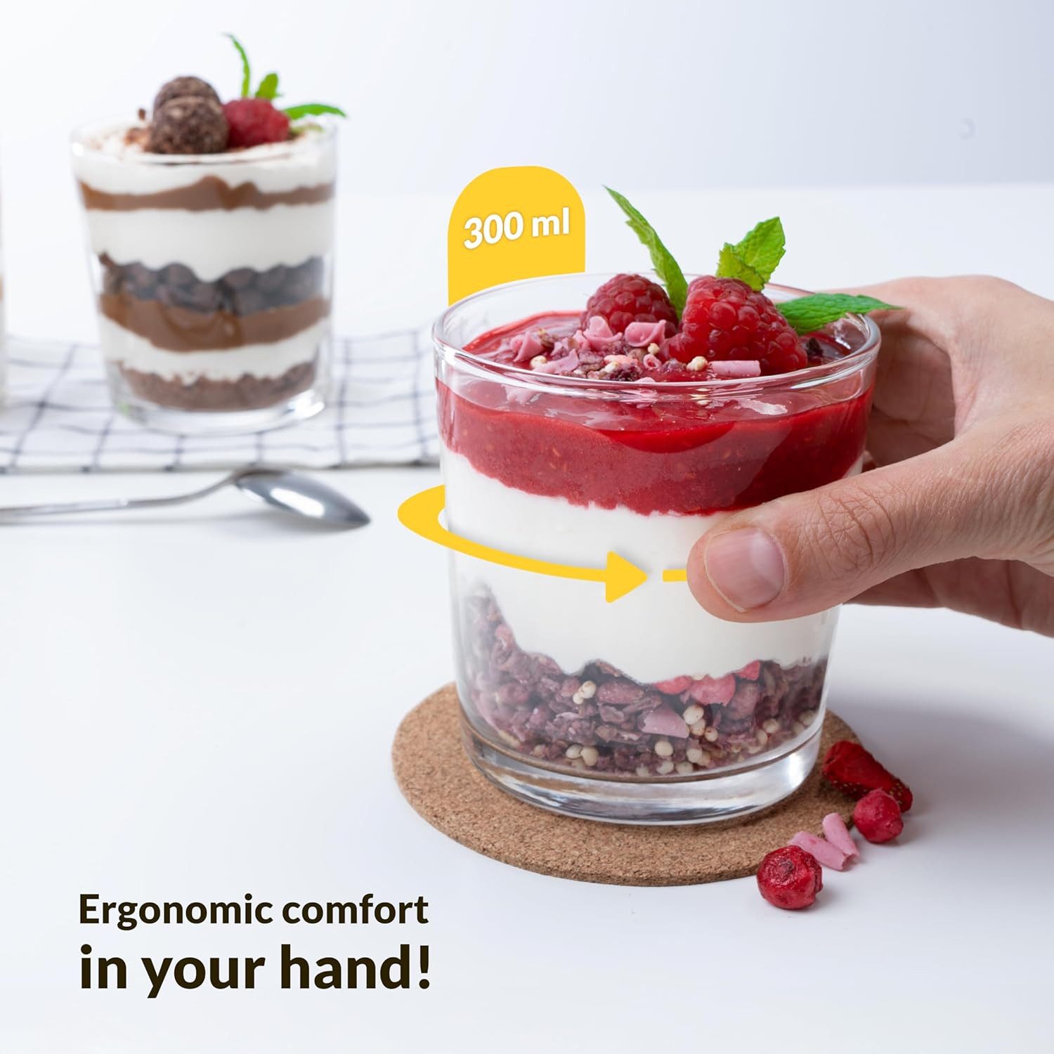 KONZEPT Dessertschale Dessertgläser Set aus Glas, große Gläser für Nachtisch, (6-tlg), 300 ml, Geeignet für Desserts, Getränke, Saucen.