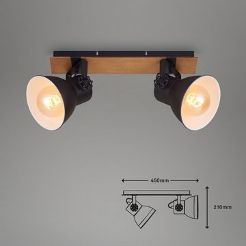 Briloner Leuchten Deckenspots 2742-025, 376, ohne Leuchtmittel, Warmweiß, Deckenlampe Vintage dreh- und schwenkbar (2x E27 max. 60W)