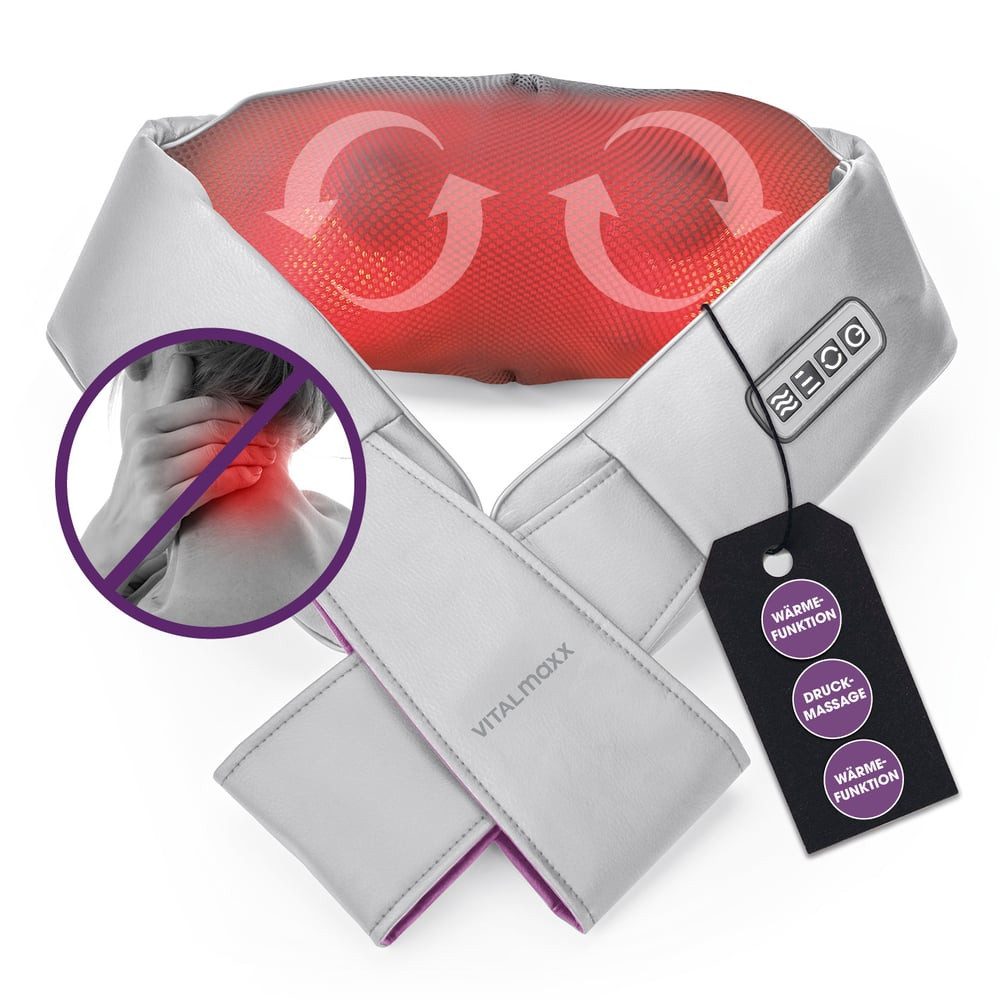 VITALmaxx Shiatsu-Massagegerät Nackenmassagegerät USB-C 12V, Massagegerät mit Wärmefunktion für Schultern Nacken Rücken Beine – Bild 2 von 5