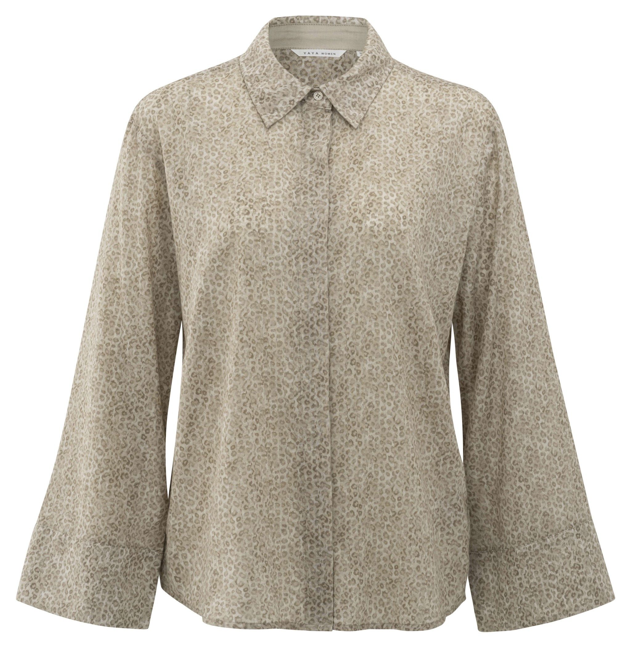 YAYA Kurzarmbluse Bluse mit Leopardenmuster