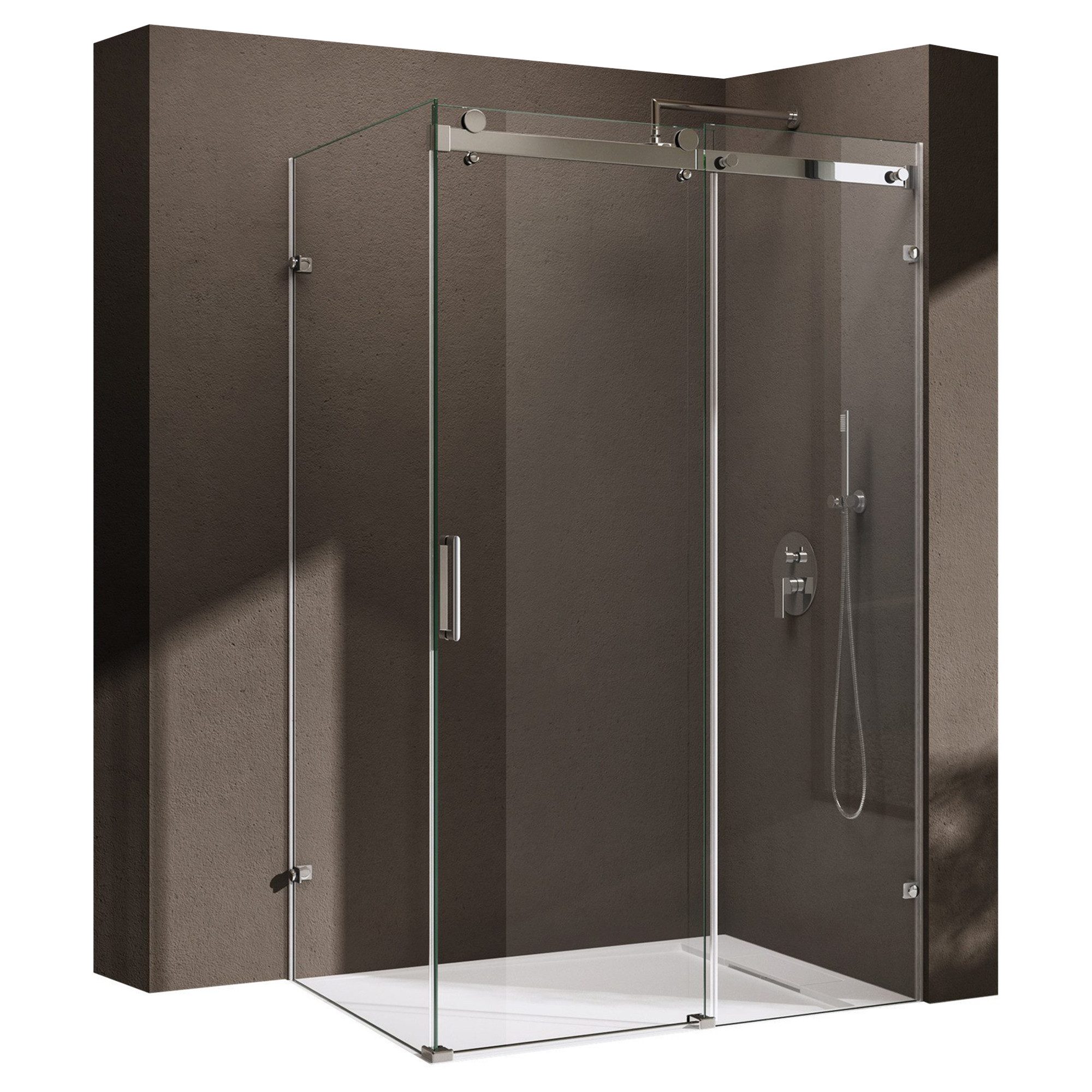 doporro Eckdusche Duschkabine Duschabtrennung Schiebetür ESG mit Nano H:195 günstig online kaufen
