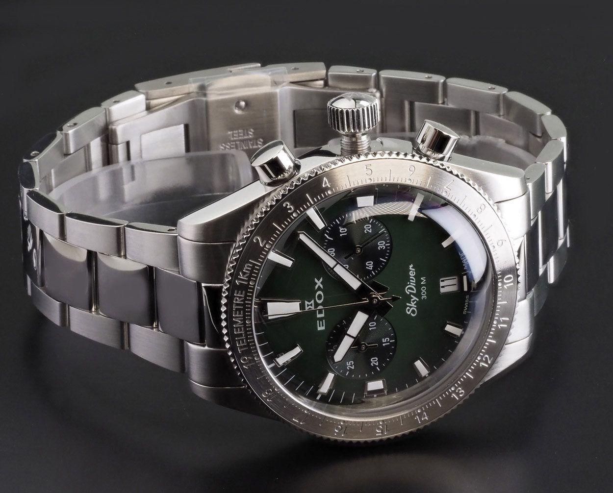 Edox Schweizer Uhr Heren Uhr Limited Chronograph Skydiver 10116 3 VIDN