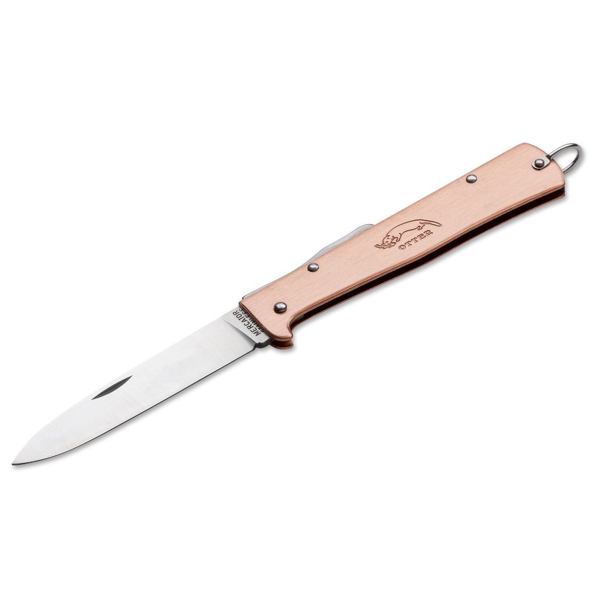 Otter Messer Taschenmesser Mercator-Messer groß Kupfer mit Clip, Klinge rostfrei, Backlock