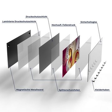 DEQORI Kleiderhaken 'Dynamisches Farbmuster', Glas Garderobe Paneel magnetisch beschreibbar