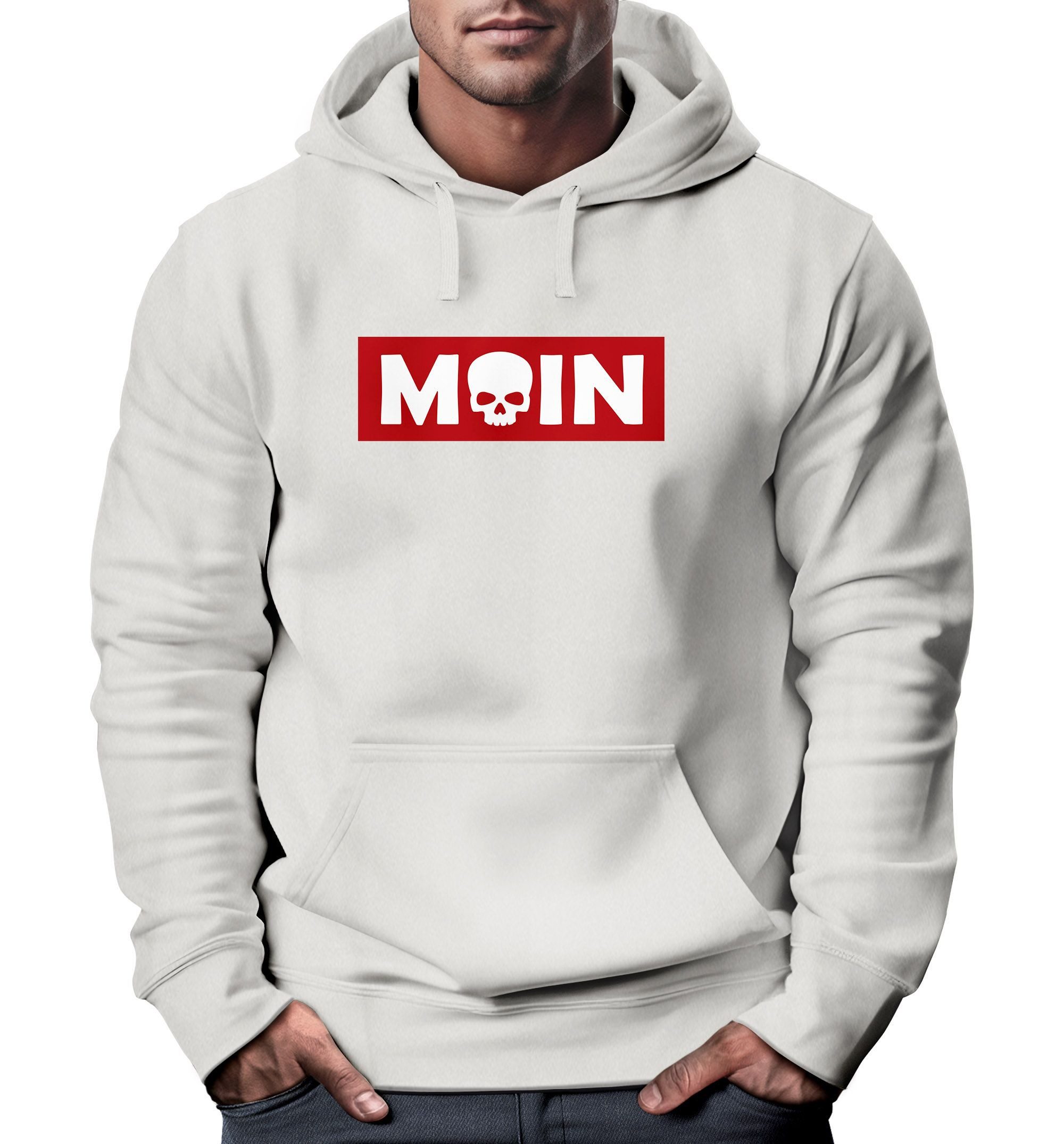 Neverless Hoodie Hoodie Herren Schriftzug Moin günstig online kaufen