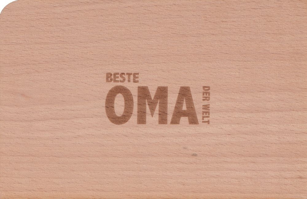 Postkarte Oma Welt" "Beste der Holzpostkarte