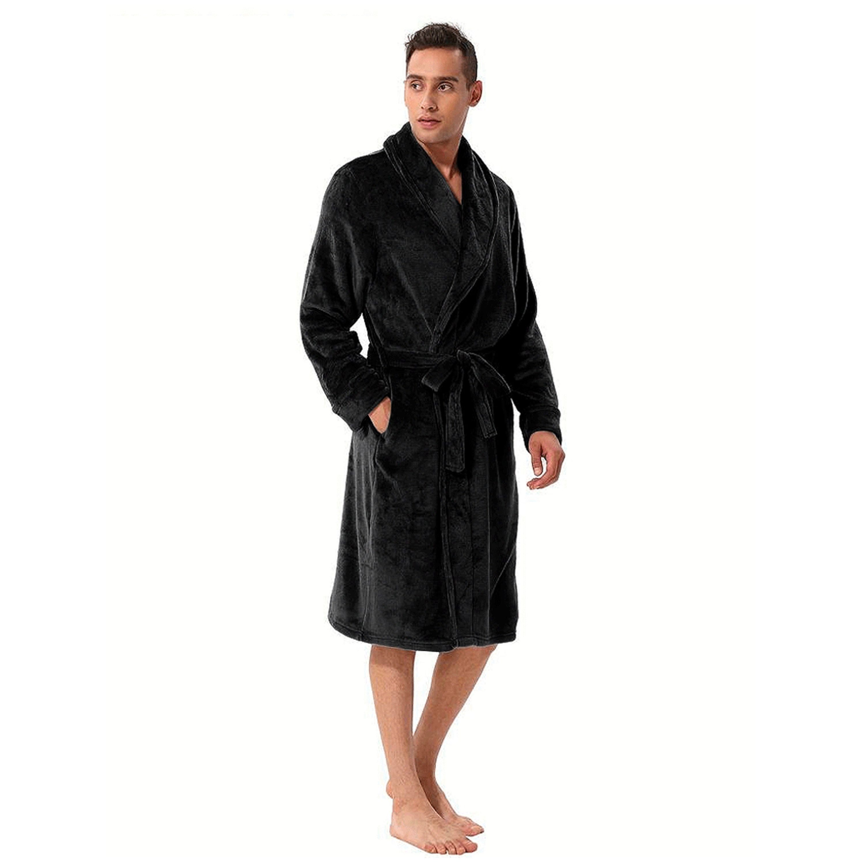 TEXEMP Unisex-Bademantel Bademantel Morgenmantel Fleece Herren günstig online kaufen