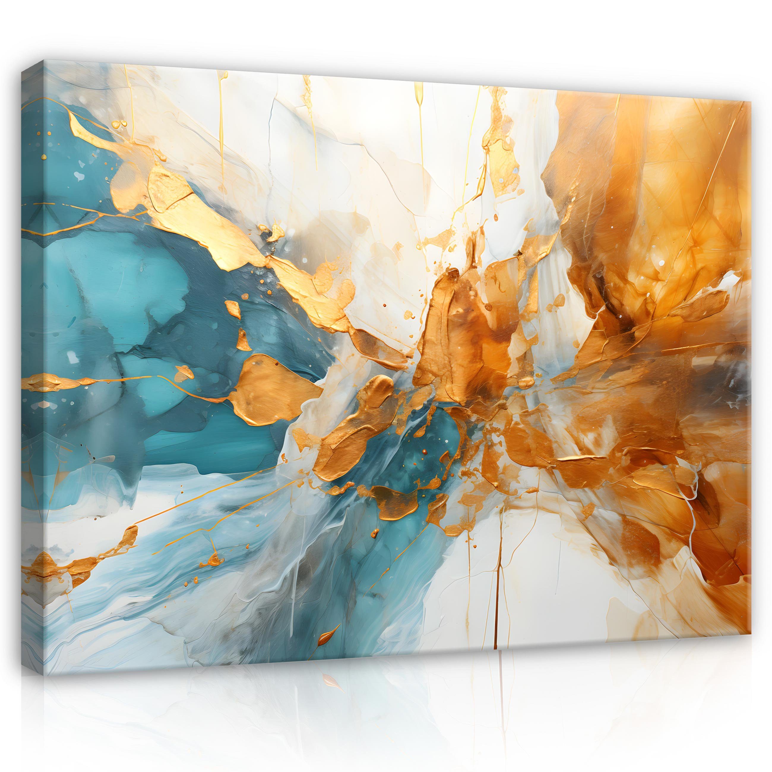 Wallarena Leinwandbild Marmor Glamour Gold Abstrakt günstig online kaufen