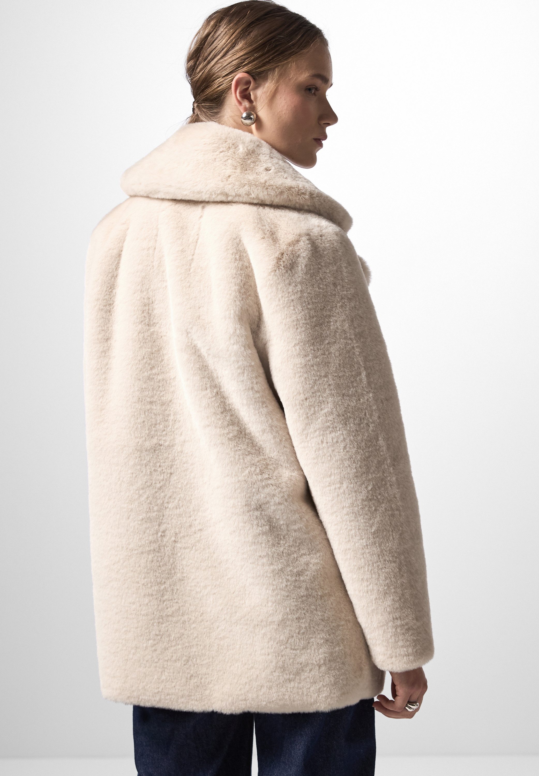 STREET ONE STUDIO Fellimitatjacke mit Reverskragen günstig online kaufen