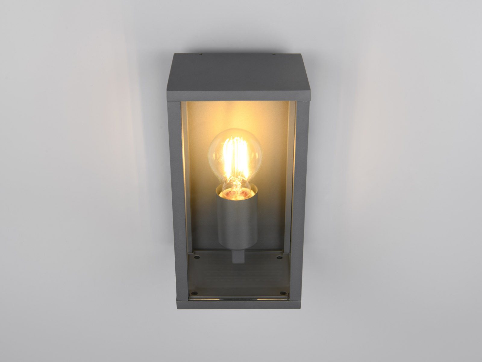 TRIO Leuchten LED Außen-Wandleuchte, Bewegungsmelder, LED wechselbar, warmweiß, Haustür & Fassadenbeleuchtung aus Aluminium in Anthrazit, Höhe 29cm