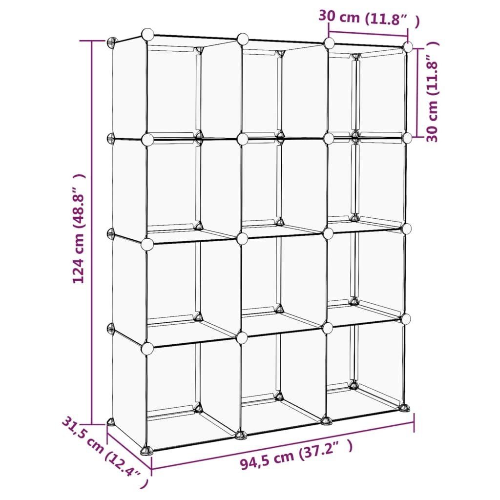 Transparent 3012792, 94,5x31,5x124 Regalwürfel in möbelando LxBxH: cm,