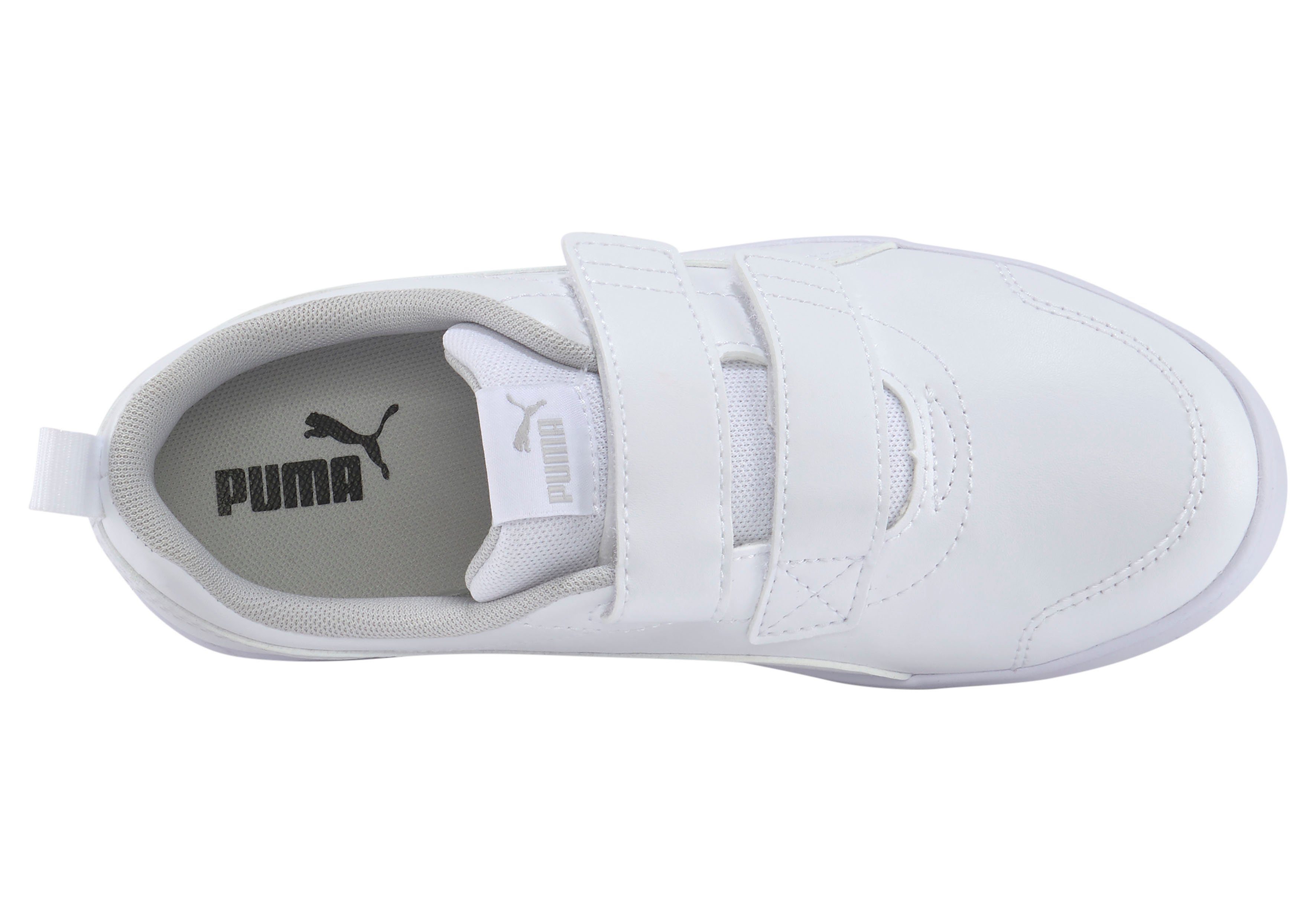 PUMA Courtflex v2 V Klettverschluss Sneaker für PS weiß Kinder mit