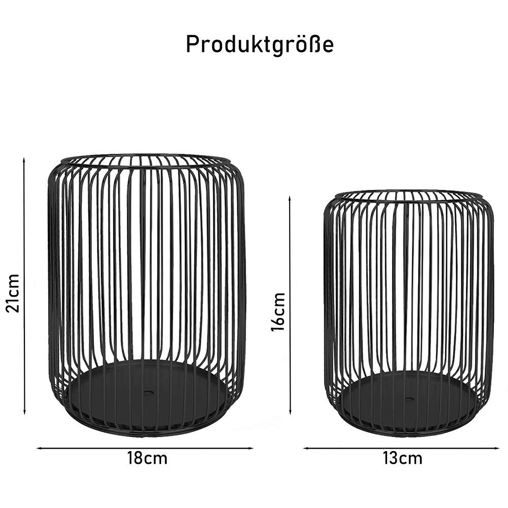 Kerzenständer,2 Schwarz 2 Metall Stück Kerzen Kerzenständer,Kreativ Kerzenständer deko zggzerg Laterne