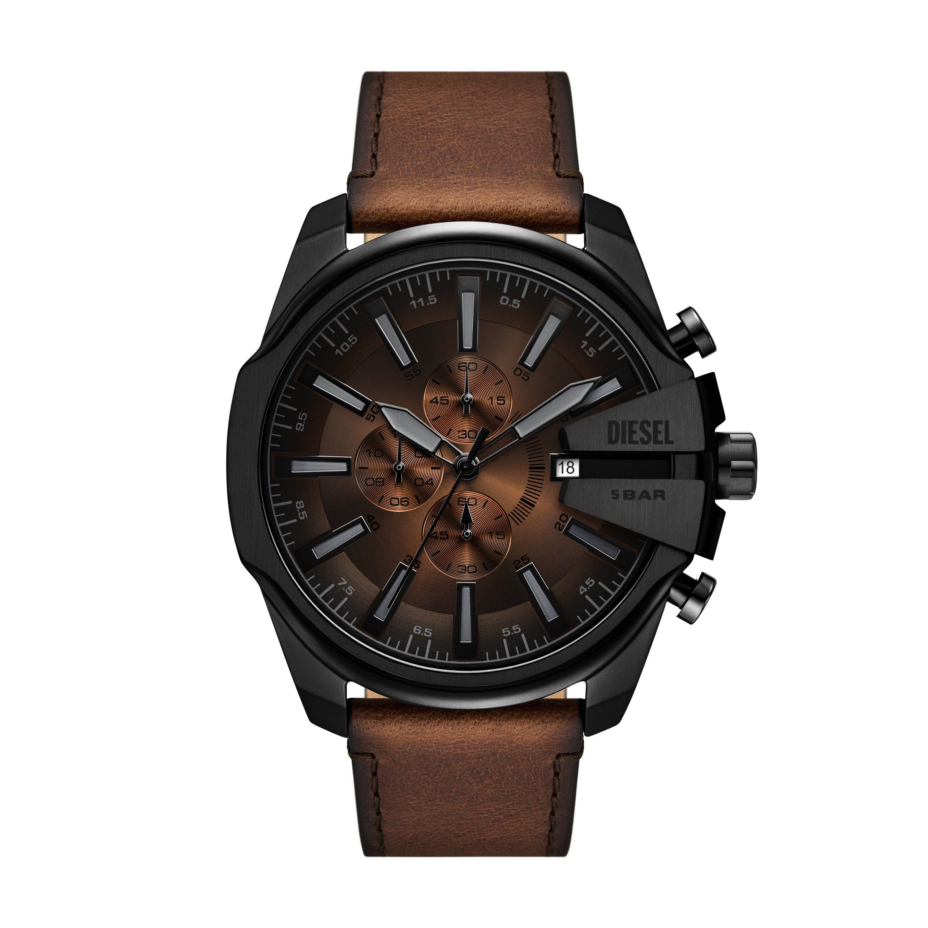 Diesel Quarzuhr Armbanduhr - MEGA CHIEF Echtleder