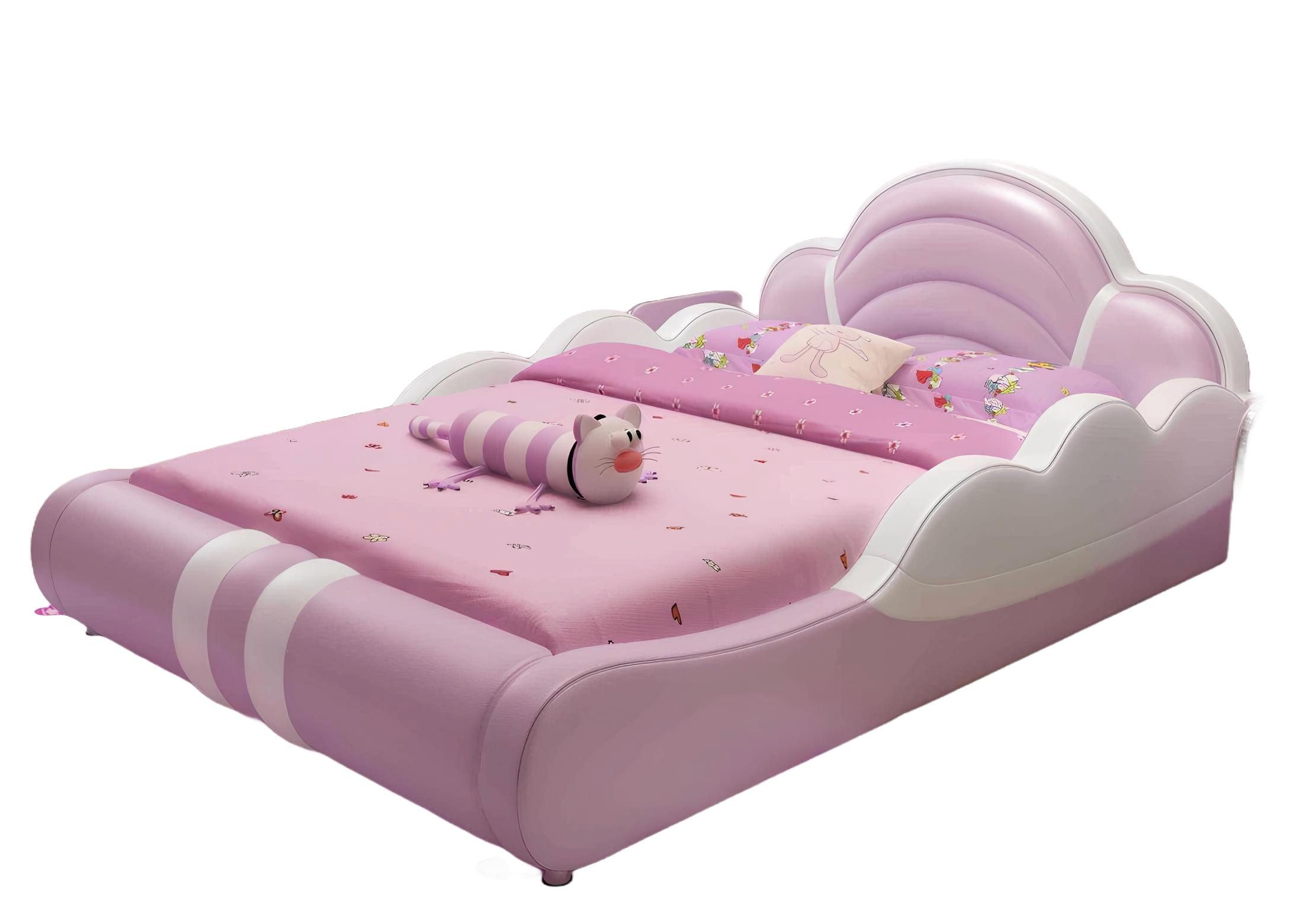 JVmoebel Kinderbett Kinderzimmer Mädchen Ліжка Schlafzimmer Doppelbett Einrichtung Rosa, Made in Europa