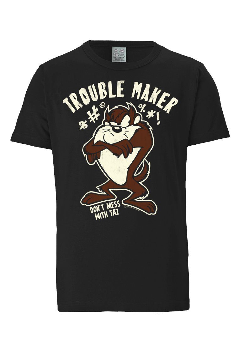 Looney T-Shirt tollem Tasmanischer Frontprint Tunes Teufel LOGOSHIRT - mit