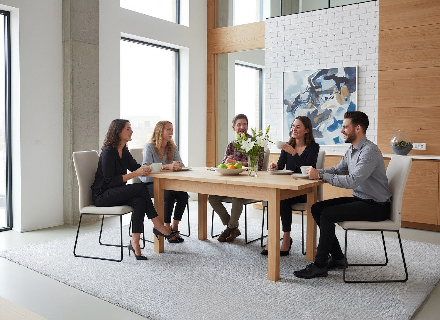JVmoebel Esstisch Stabiler Esstisch ausziehbar optimal für Familienessen Sofort (Esstisch), Made in Europa
