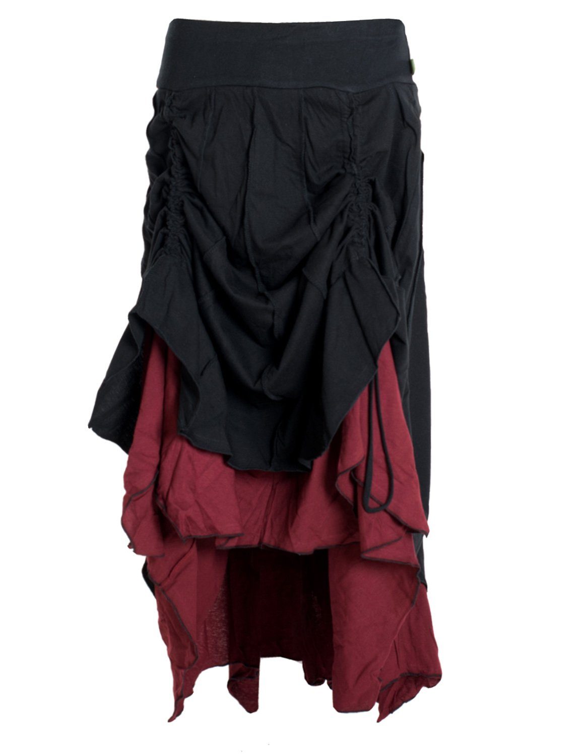 Vishes Maxirock Rock Längenverstellbar zum Hochschieben Raffen Gothik, Hippie, Festival Style