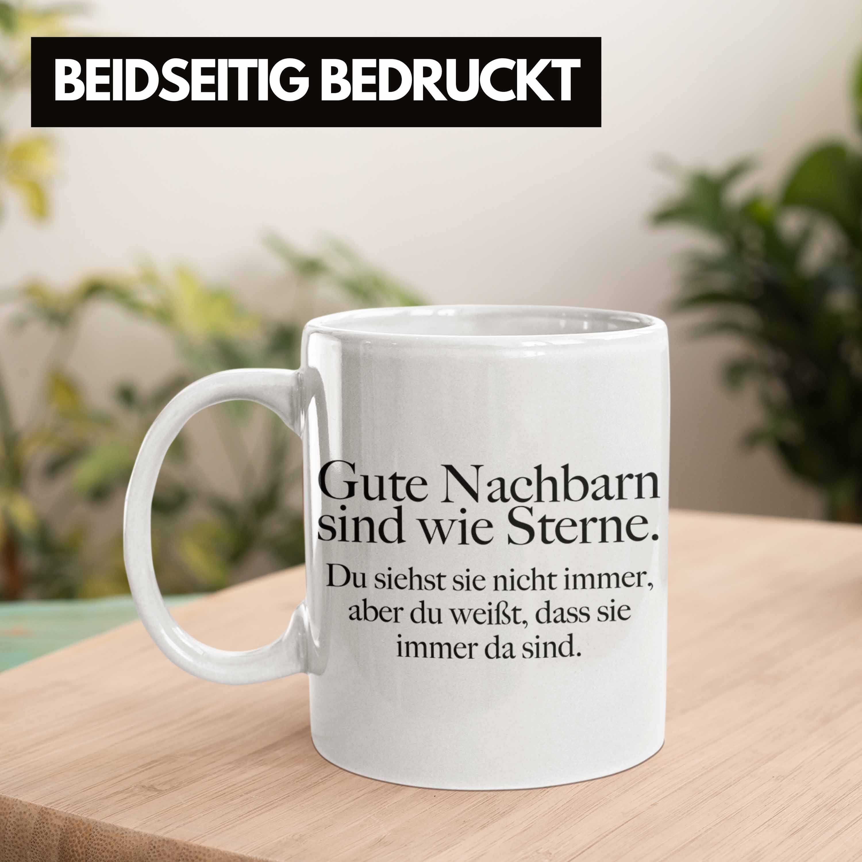 Trendation weiss Nachbar Nachbarn Geschenk - Tasse Abschiedsgeschenk Trendation - Abschied Bester Nachbarin Nachbarn Tasse Trendation Gute Nachbar