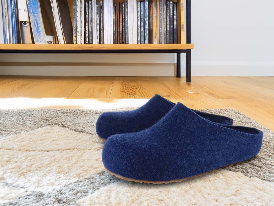 Haflinger Filz-Pantoffel Grizzly Michel Hausschuh breites Komfortfußbett