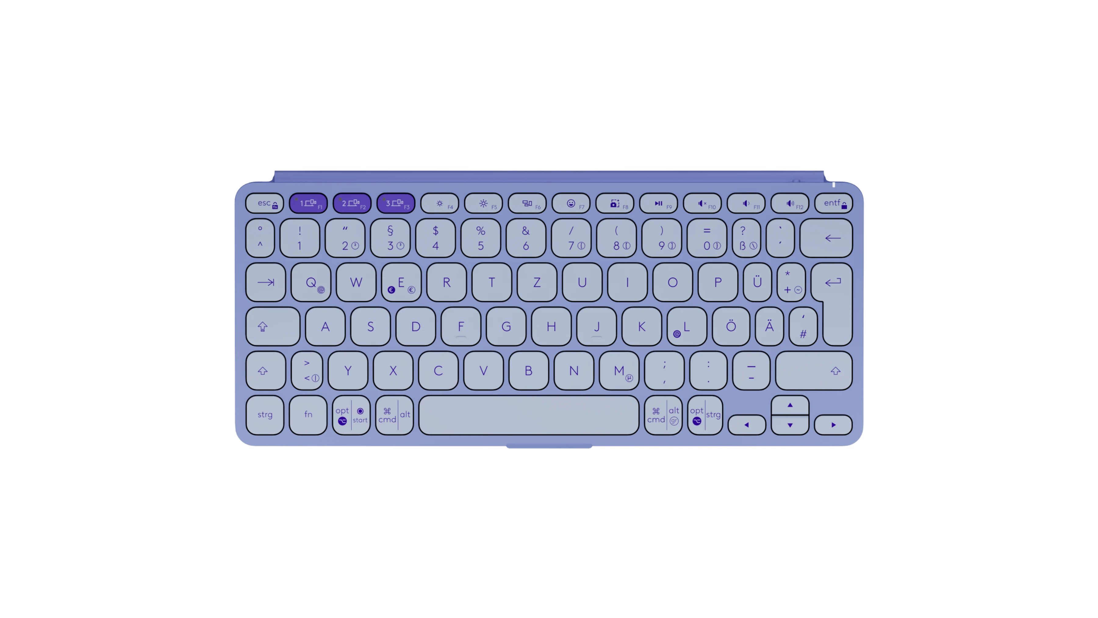 Logitech Keys-To-Go 2 - LILAC - DEU - WESTMID-511 Gaming-Tastatur (Bluetooth Low Energy technology)