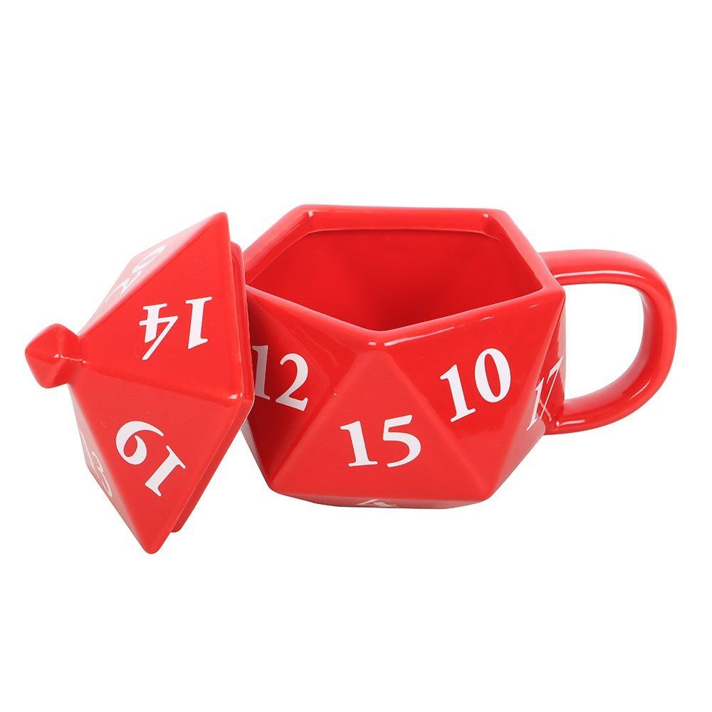 Something Different Tasse Rollenspieler D20 Würfel Gaming Tasse Becher in rot in 3D, Rollenspieler D20 Würfel Gaming Tasse Becher in rot in 3D