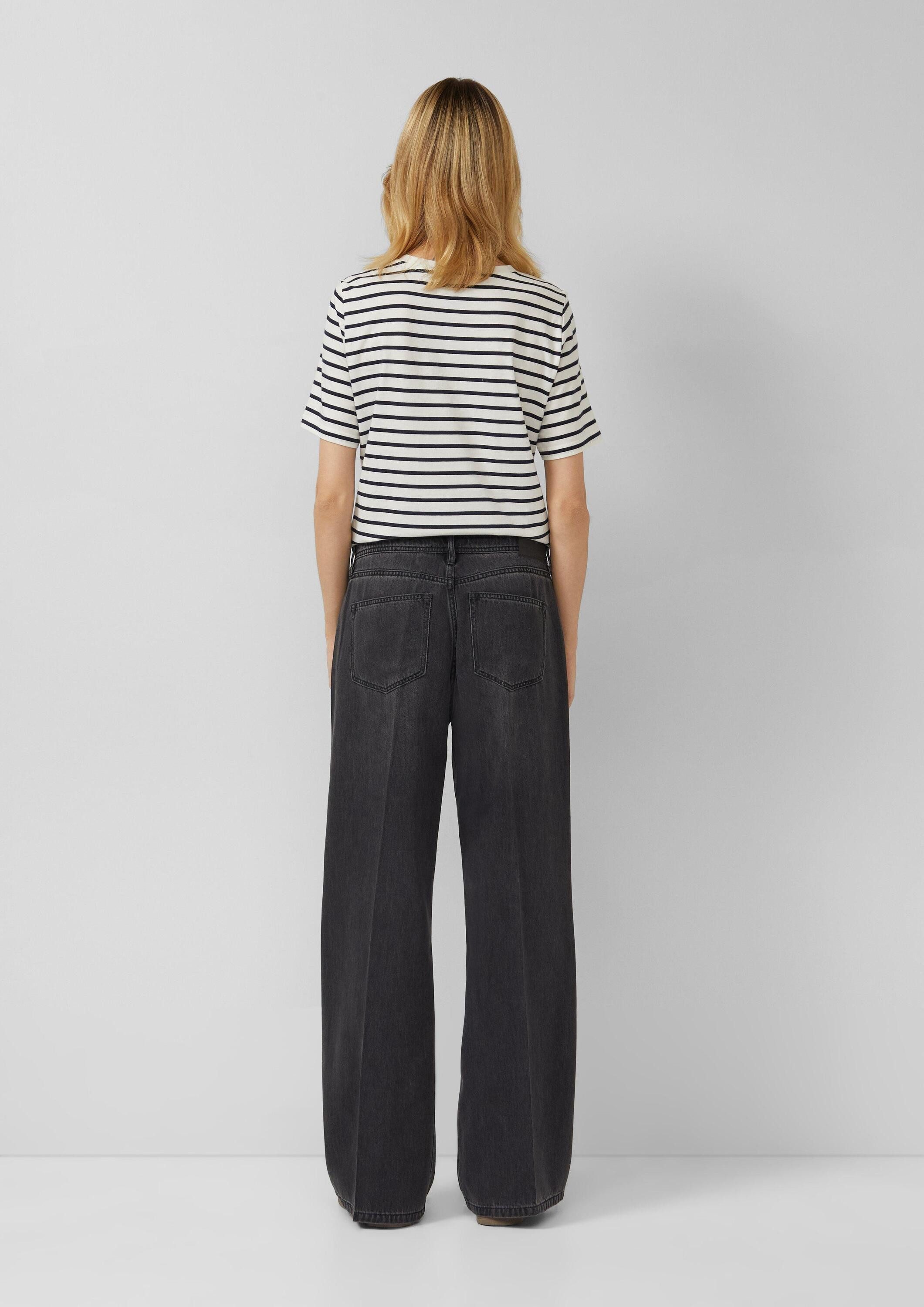 s.Oliver Weite Jeans Jeans-Hose SURI Jeans Suri / Regular Fit / Mid Rise / Wide Leg / mit Bindedetail