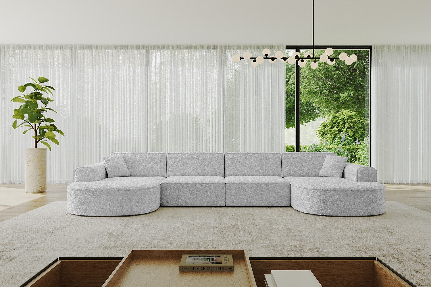ALTDECOR Wohnlandschaft MARI-U2, Sofa Praktische Bequeme Funktionsecke Couch U-Form Eckcouch, Corner Sofa U-Form Vielseitige Sofa Wohnlandschaft Wohnzimmer
