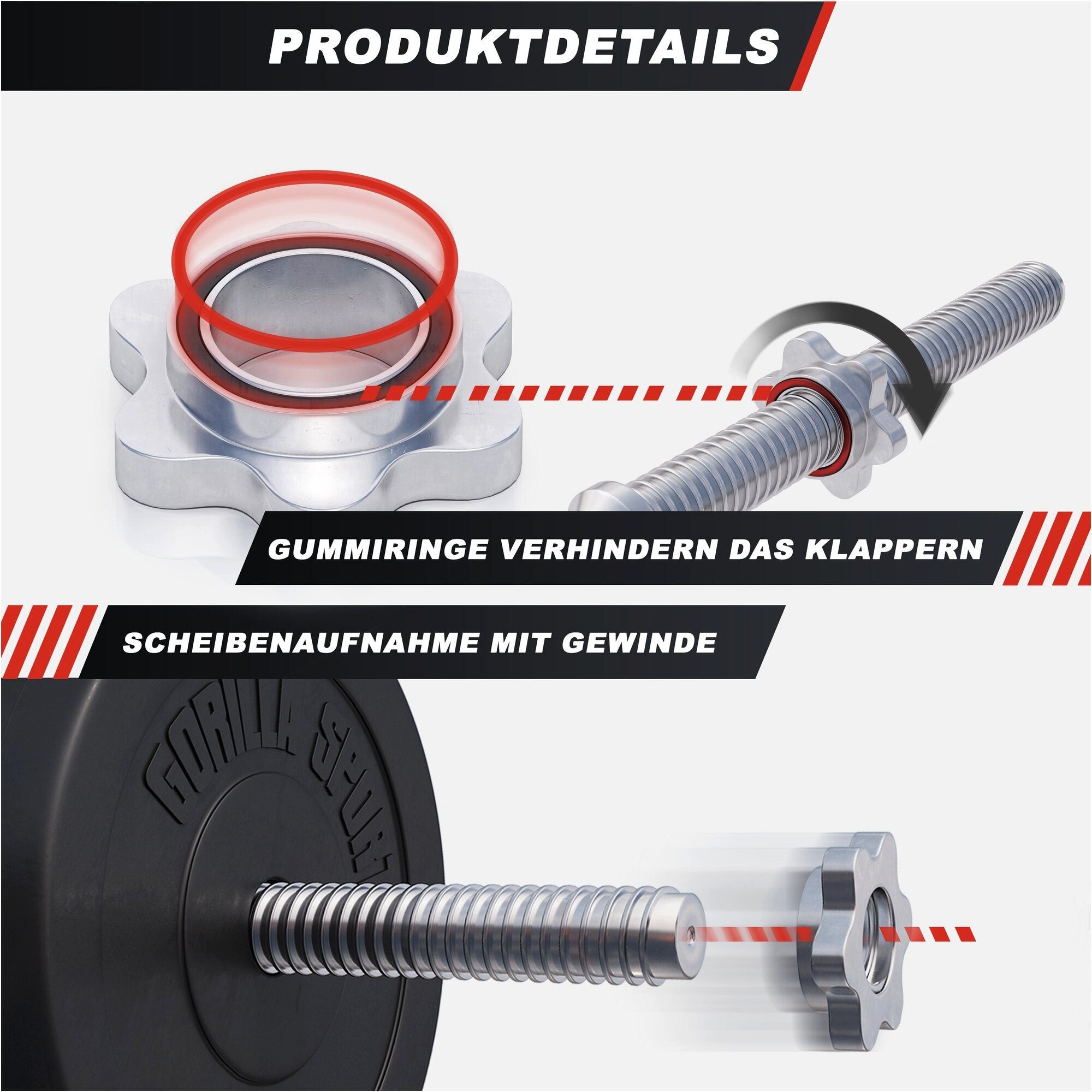 GORILLA SPORTS Hantelbank Hantelbank mit Ablage inkl. Hantelset, (8-tlg)