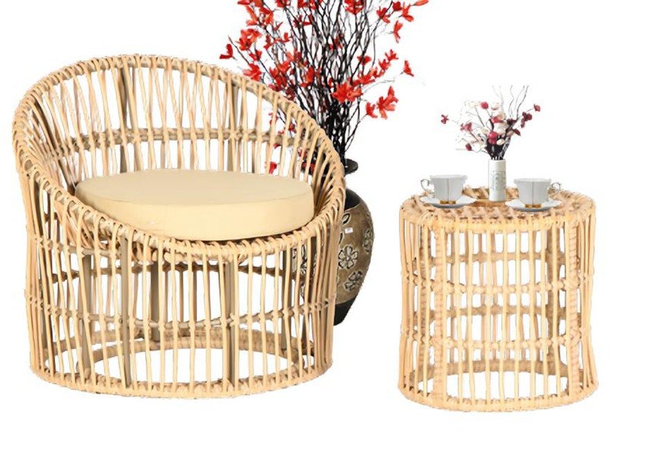 Xlmoebel Gartenlounge-Set 2tlg Gartenmöbel Set mit Couchtisch und Sessel für die Terrasse, (2-tlg), Made in Europa