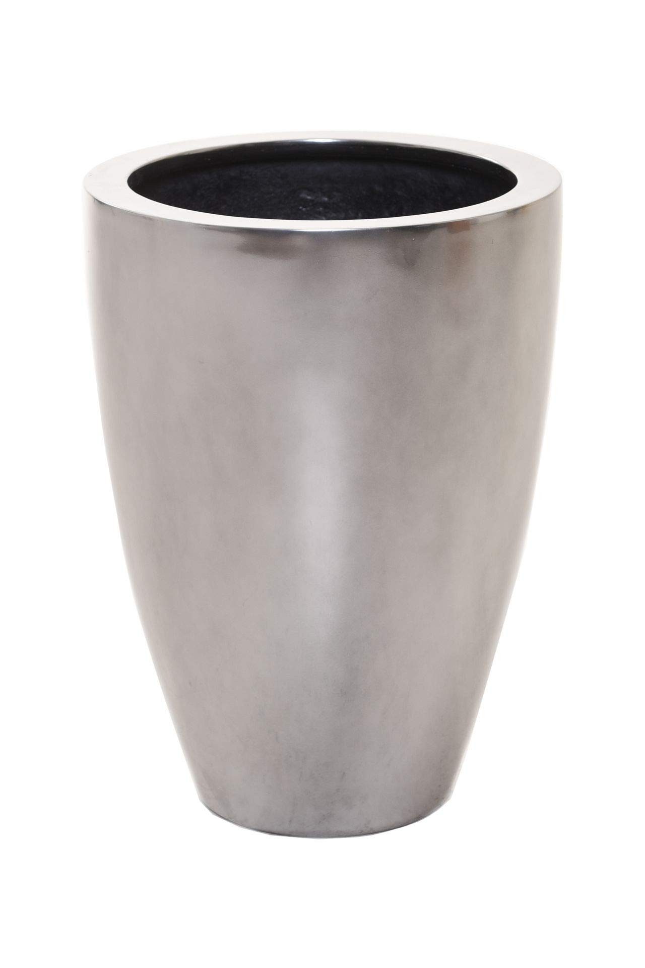 VIVANNO Bodenvase Fiberglas OPALA Rund - Silber Metallic Hochglanz (1 St), günstig online kaufen