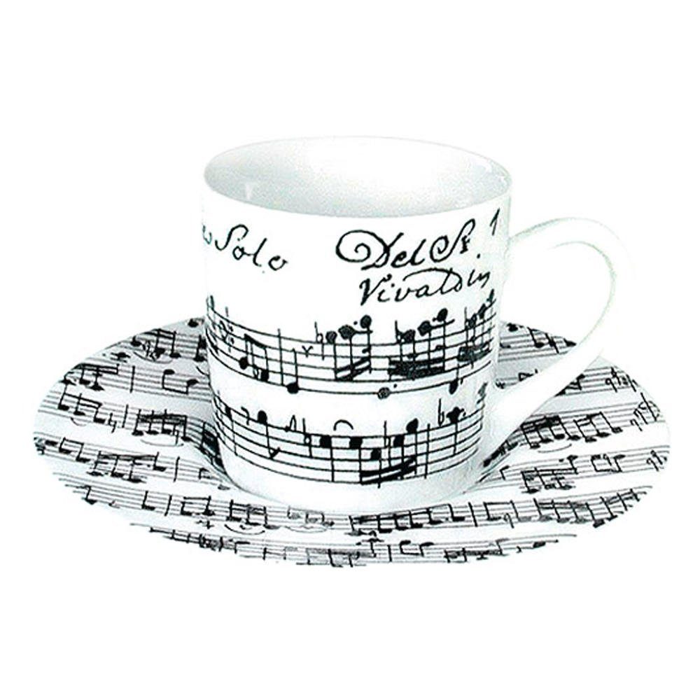 Espressotasse Vivaldi Libretto Weiß mit Untertasse 85 ml