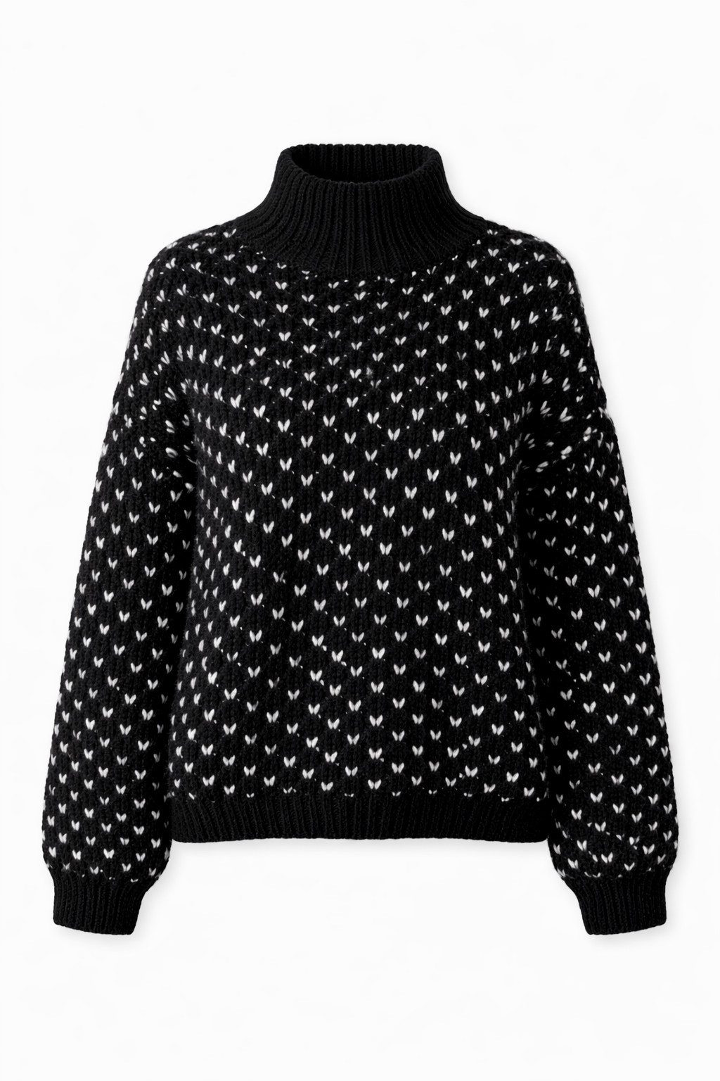 ITALY VIBES Strickpullover - Pullover - Grobstrick - Stehkragenpullover Strick Damen - Wollpullov ONE SIZE / passend für Größe M - XXL