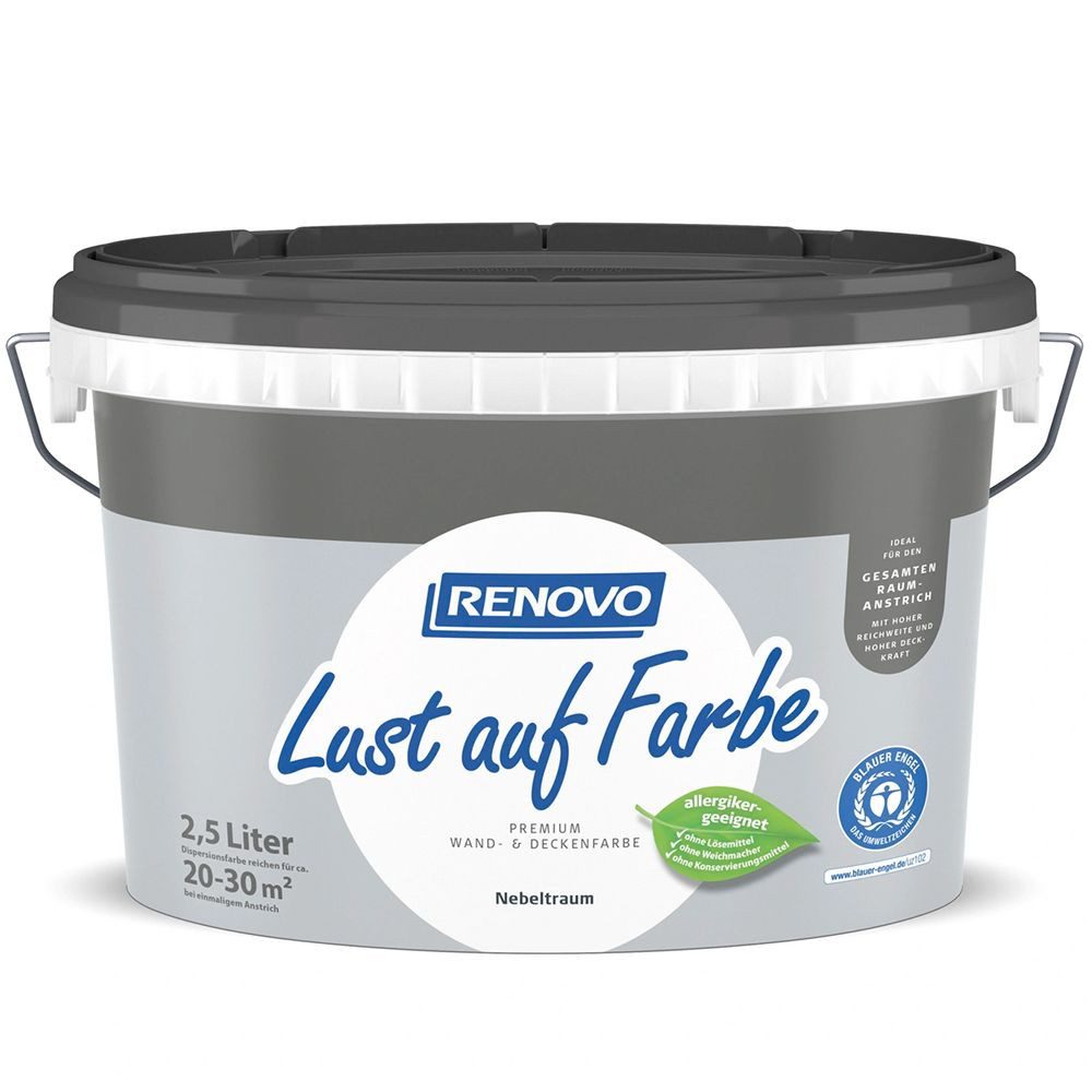 Renovo Wandfarbe RENOVO Lust auf Farbe matt 2,5L Nebeltraum 7491