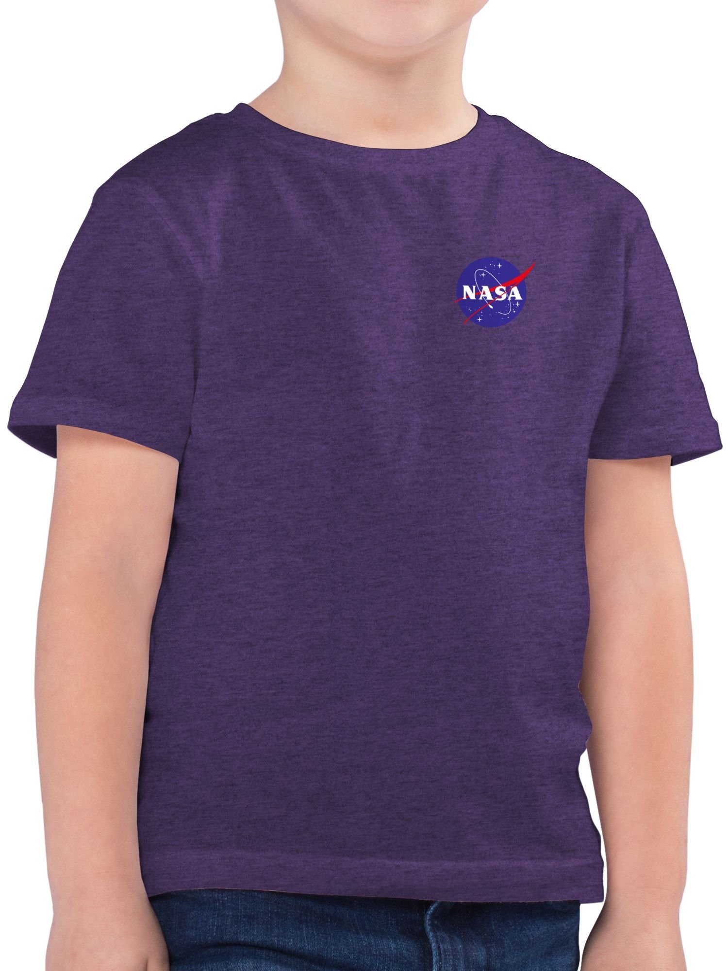 Shirtracer T-Shirt NASA Logo Space X Merchandise Weltraum Weltall Weltraum 01 Lila Meliert