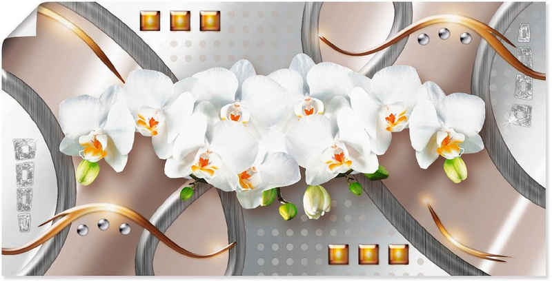 Artland Wandbild Orchideen mit Elementen, Blumen (1 St), als Leinwandbild, Poster in verschied. Größen