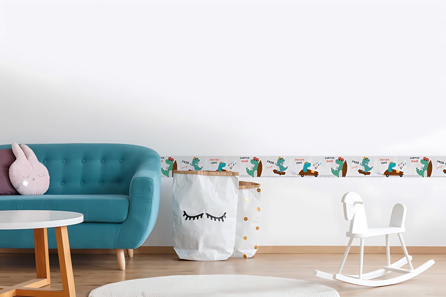 Profhome Bordüre 403745-GU Tiermotiv Tapete Kindertapete matt grün braun grau 0,75 m2, leicht strukturiert, matt, (1 Rolle, 0,75 qm), selbstklebende Bordüre in braun
